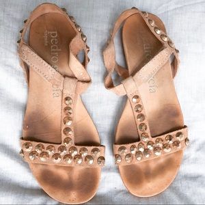 PEDRO GARCIA 37 Rhinestone Peach Sandals